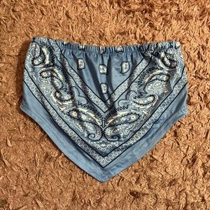 Blue bandana crop top